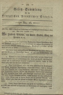 Gesetz-Sammlung für die Königlichen Preußischen Staaten. 1811, No. 26 (19 Dezember)