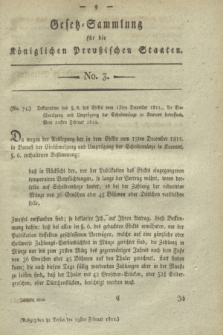 Gesetz-Sammlung für die Königlichen Preußischen Staaten. 1812, No. 3 (29 Februar)