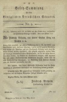 Gesetz-Sammlung für die Königlichen Preußischen Staaten. 1812, No. 4 (13 März)