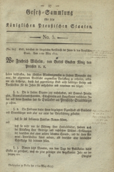 Gesetz-Sammlung für die Königlichen Preußischen Staaten. 1812, No. 5 (17 März)