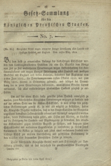 Gesetz-Sammlung für die Königlichen Preußischen Staaten. 1812, No. 7 (1 April)