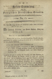 Gesetz-Sammlung für die Königlichen Preußischen Staaten. 1812, No. 15 (27 Juni)