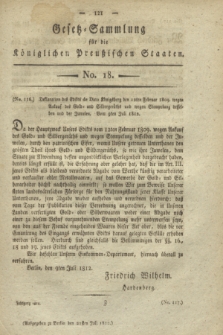 Gesetz-Sammlung für die Königlichen Preußischen Staaten. 1812, No. 18 (21 Juli)