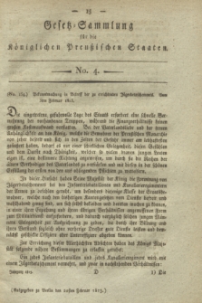 Gesetz-Sammlung für die Königlichen Preußischen Staaten. 1813, No. 4 (20 Februar)