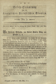 Gesetz-Sammlung für die Königlichen Preußischen Staaten. 1813, No. 7 (26 März)