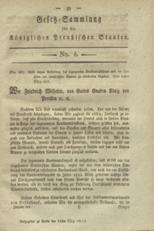 Gesetz-Sammlung für die Königlichen Preußischen Staaten. 1813, No. 8 (31 März)