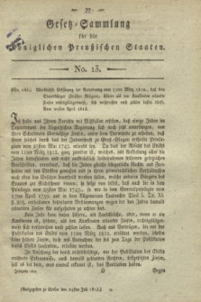 Gesetz-Sammlung für die Königlichen Preußischen Staaten. 1813, No. 13 (24 Juli)