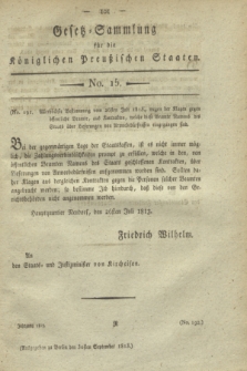 Gesetz-Sammlung für die Königlichen Preußischen Staaten. 1813, No. 15 (3 September)