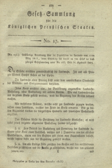 Gesetz-Sammlung für die Königlichen Preußischen Staaten. 1813, No. 17 (6 November)