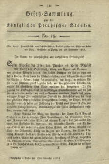 Gesetz-Sammlung für die Königlichen Preußischen Staaten. 1813, No. 18 (13 November)