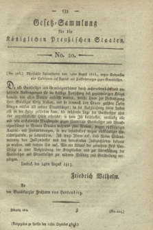 Gesetz-Sammlung für die Königlichen Preußischen Staaten. 1813, No. 20 (11 Dezember) + dod.