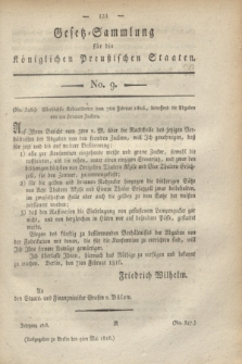 Gesetz-Sammlung für die Königlichen Preußischen Staaten. 1816, No. 9 (9 Mai)