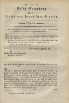 Gesetz-Sammlung für die Königlichen Preußischen Staaten. 1816, No. 15 (11 Juli)