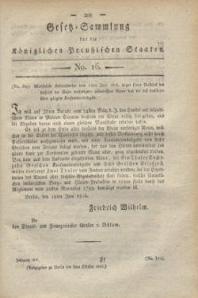 Gesetz-Sammlung für die Königlichen Preußischen Staaten. 1816, No. 16 (8 Oktober)