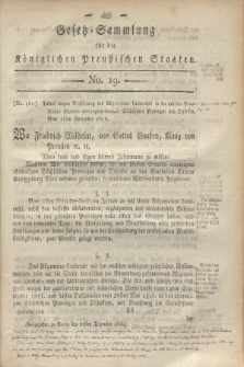 Gesetz-Sammlung für die Königlichen Preußischen Staaten. 1816, No. 19 (21 Dezember)