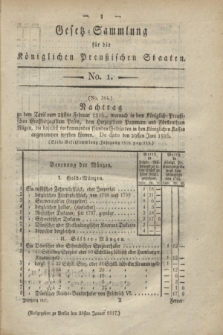Gesetz-Sammlung für die Königlichen Preußischen Staaten. 1817, No. 1 (28 Januar)