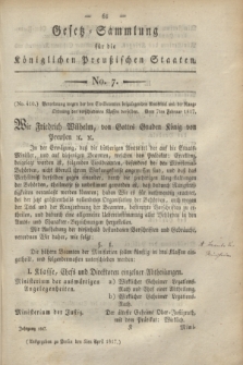 Gesetz-Sammlung für die Königlichen Preußischen Staaten. 1817, No. 7 (5 April)