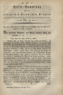 Gesetz-Sammlung für die Königlichen Preußischen Staaten. 1817, No. 9 (2 Juni)