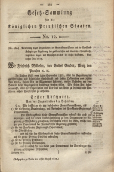 Gesetz-Sammlung für die Königlichen Preußischen Staaten. 1817, No. 12 (21 August)