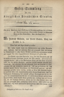 Gesetz-Sammlung für die Königlichen Preußischen Staaten. 1817, No. 13 (23 August)
