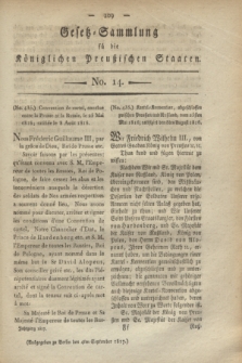 Gesetz-Sammlung für die Königlichen Preußischen Staaten. 1817, No. 14 (4 September)