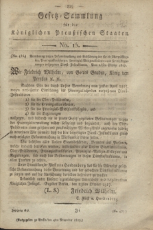 Gesetz-Sammlung für die Königlichen Preußischen Staaten. 1817, No. 15 (4 November) + wkładka