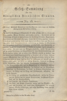 Gesetz-Sammlung für die Königlichen Preußischen Staaten. 1817, No. 16 (6 November) + dod.