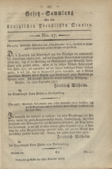 Gesetz-Sammlung für die Königlichen Preußischen Staaten. 1817, No. 17 (13 November)