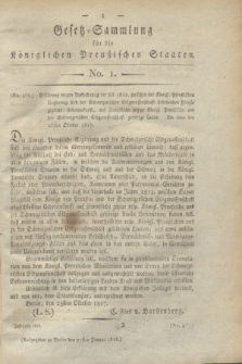 Gesetz-Sammlung für die Königlichen Preußischen Staaten. 1818, No. 1 (27 Januar)