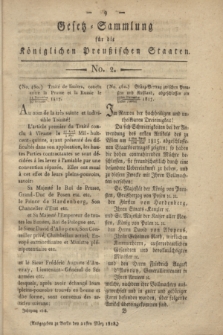 Gesetz-Sammlung für die Königlichen Preußischen Staaten. 1818, No. 2 (21 März)
