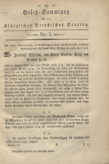 Gesetz-Sammlung für die Königlichen Preußischen Staaten. 1818, No. 5 (1 Juni)
