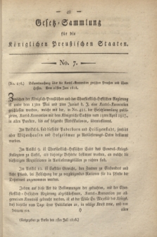 Gesetz-Sammlung für die Königlichen Preußischen Staaten. 1818, No. 7 (1 Juli)
