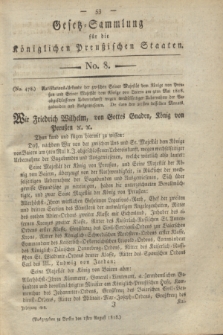 Gesetz-Sammlung für die Königlichen Preußischen Staaten. 1818, No. 8 (1 August)