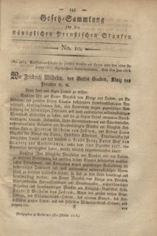 Gesetz-Sammlung für die Königlichen Preußischen Staaten. 1818, No. 10 (1 Oktober)