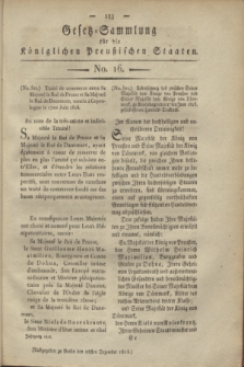 Gesetz-Sammlung für die Königlichen Preußischen Staaten. 1818, No. 16 (28 Dezember) + dod.