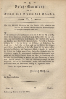 Gesetz-Sammlung für die Königlichen Preußischen Staaten. 1820, No. 5 (11 April)