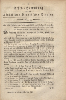 Gesetz-Sammlung für die Königlichen Preußischen Staaten. 1820, No. 9 (22 Juni)