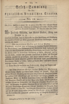 Gesetz-Sammlung für die Königlichen Preußischen Staaten. 1820, No. 12 (8 Juli)