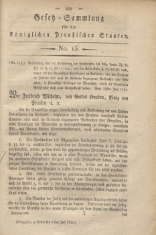 Gesetz-Sammlung für die Königlichen Preußischen Staaten. 1820, No. 13 (15 Juli)