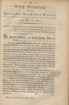 Gesetz-Sammlung für die Königlichen Preußischen Staaten. 1820, No. 16 (17 Oktober)