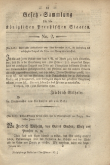 Gesetz-Sammlung für die Königlichen Preußischen Staaten. 1821, No. 2 (17 Februar)