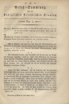 Gesetz-Sammlung für die Königlichen Preußischen Staaten. 1821, No. 4 (10 April)
