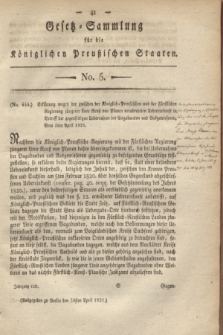 Gesetz-Sammlung für die Königlichen Preußischen Staaten. 1821, No. 5 (30 April)