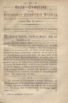 Gesetz-Sammlung für die Königlichen Preußischen Staaten. 1821, No. 9 (7 Juli)