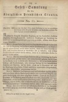 Gesetz-Sammlung für die Königlichen Preußischen Staaten. 1821, No. 10 (1 August)