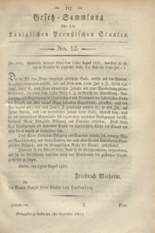 Gesetz-Sammlung für die Königlichen Preußischen Staaten. 1821, No. 12 (1 September)