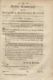 Gesetz-Sammlung für die Königlichen Preußischen Staaten. 1821, No. 17 (4 Dezember)