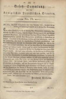 Gesetz-Sammlung für die Königlichen Preußischen Staaten. 1821, No. 18 (11 Dezember)