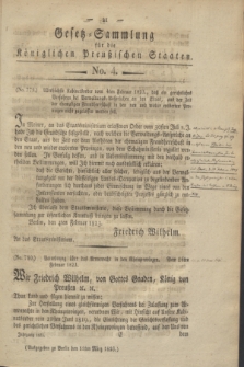 Gesetz-Sammlung für die Königlichen Preußischen Staaten. 1823, No. 4 (11 März)