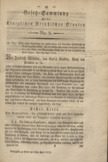 Gesetz-Sammlung für die Königlichen Preußischen Staaten. 1823, No. 8 (29 April)